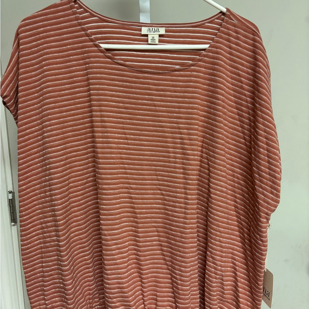 NWT Ana striped Short Sleeve Top